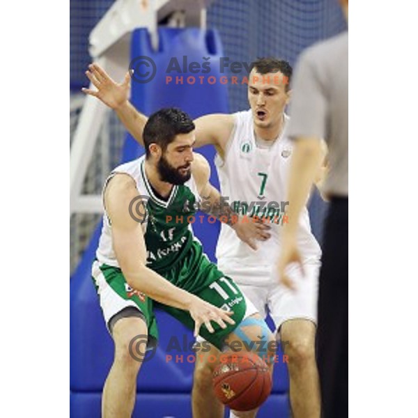 action during Nova KBM league basketball match between Ilirija and Krka in Tivoli Hall, Ljubljana, Slovenia on November 4, 2017