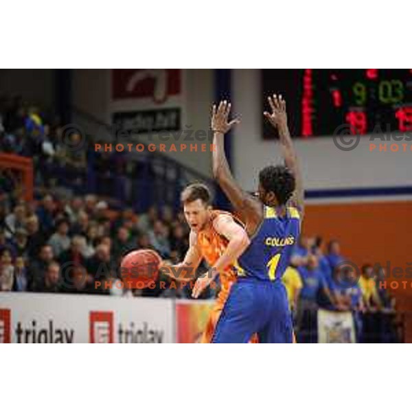 action during Nova KBM league basketball match between Helios Suns and Hopsi Polzela in Domzale Sports Hall, Slovenia on November 4, 2017