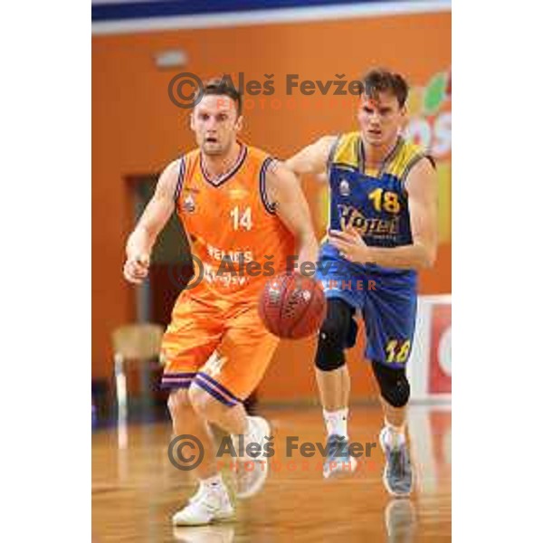 action during Nova KBM league basketball match between Helios Suns and Hopsi Polzela in Domzale Sports Hall, Slovenia on November 4, 2017