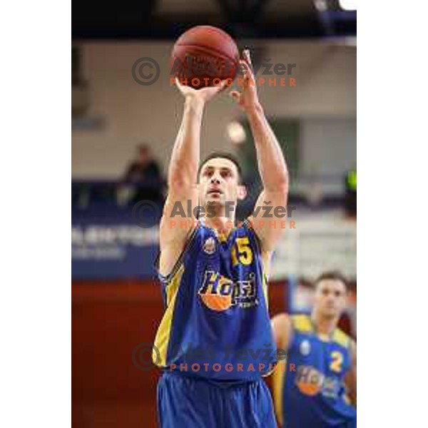 action during Nova KBM league basketball match between Helios Suns and Hopsi Polzela in Domzale Sports Hall, Slovenia on November 4, 2017