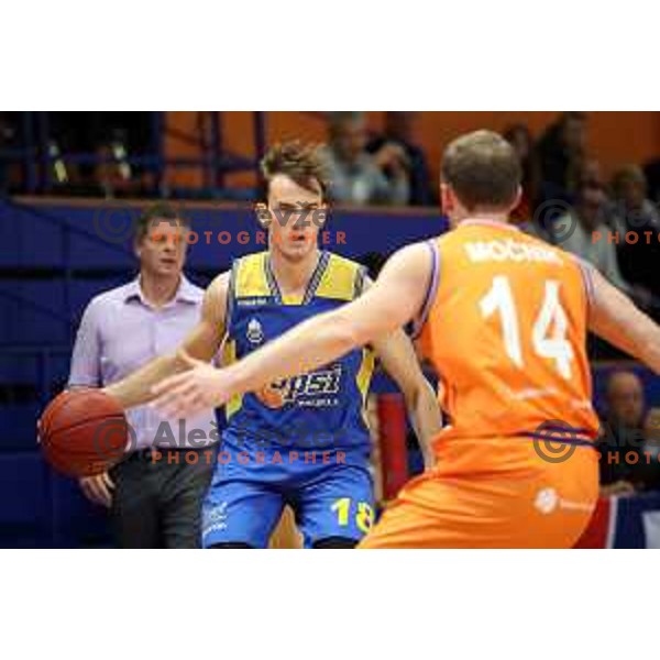 action during Nova KBM league basketball match between Helios Suns and Hopsi Polzela in Domzale Sports Hall, Slovenia on November 4, 2017