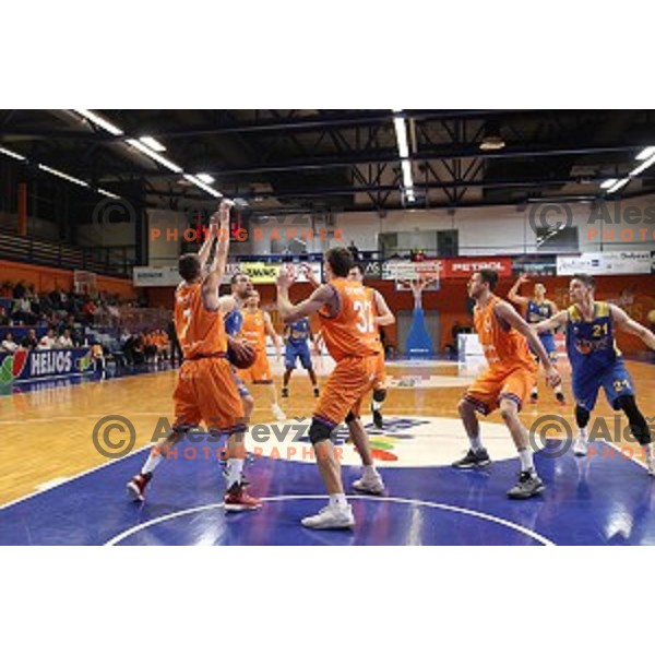 action during Nova KBM league basketball match between Helios Suns and Hopsi Polzela in Domzale Sports Hall, Slovenia on November 4, 2017