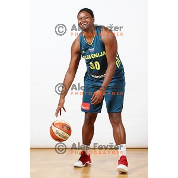 Shante Marie Evans of Slovenia Women\'s basketball team during photo shooting in hotel Thermana, Lasko, Slovenia on November 7, 2017