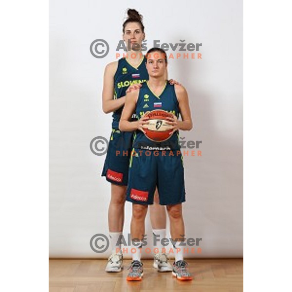 Eva lisec and Nika Baric of Slovenia Women\'s basketball team during photo shooting in hotel Thermana, Lasko, Slovenia on November 7, 2017