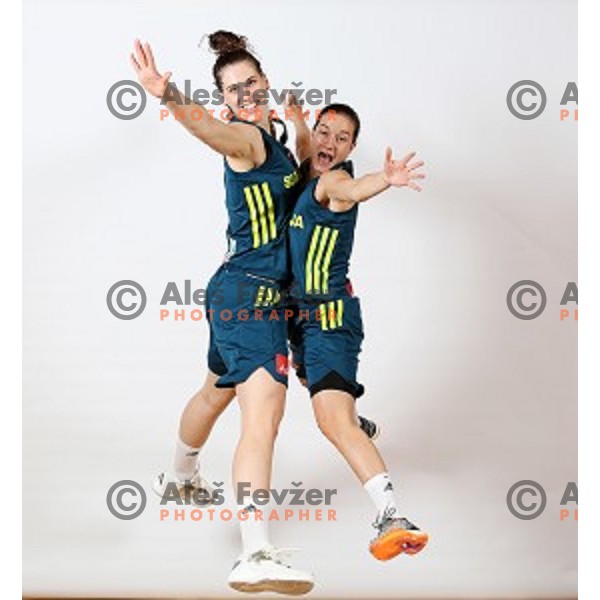 Eva lisec and Nika Baric of Slovenia Women\'s basketball team during photo shooting in hotel Thermana, Lasko, Slovenia on November 7, 2017