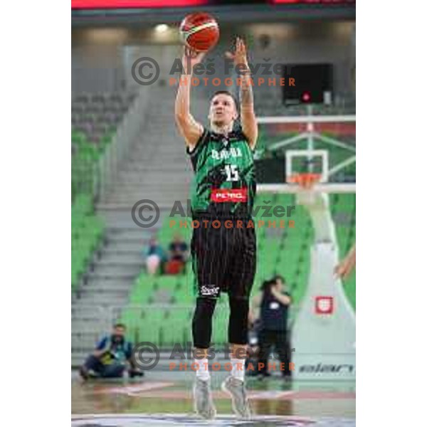 of Petrol Olimpija in action during FIBA Champions League basketball match between Petrol Olimpija and Umana Reyer Venezia in Stozice Hall, Ljubljana on November 7, 2017