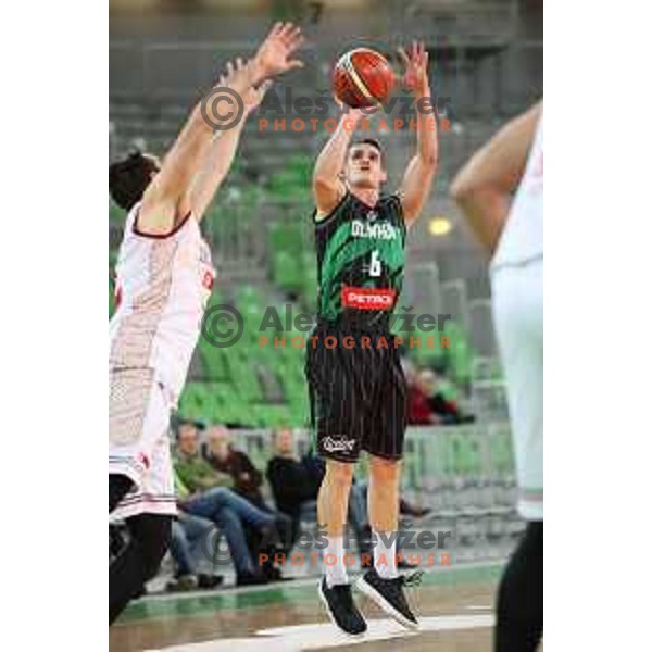 of Petrol Olimpija in action during FIBA Champions League basketball match between Petrol Olimpija and Umana Reyer Venezia in Stozice Hall, Ljubljana on November 7, 2017