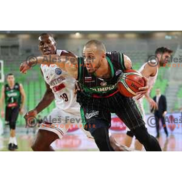 of Petrol Olimpija in action during FIBA Champions League basketball match between Petrol Olimpija and Umana Reyer Venezia in Stozice Hall, Ljubljana on November 7, 2017