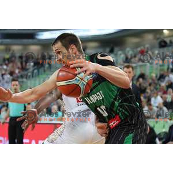 of Petrol Olimpija in action during FIBA Champions League basketball match between Petrol Olimpija and Umana Reyer Venezia in Stozice Hall, Ljubljana on November 7, 2017