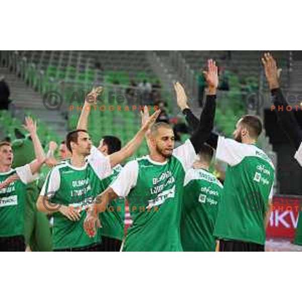 of Petrol Olimpija in action during FIBA Champions League basketball match between Petrol Olimpija and Umana Reyer Venezia in Stozice Hall, Ljubljana on November 7, 2017
