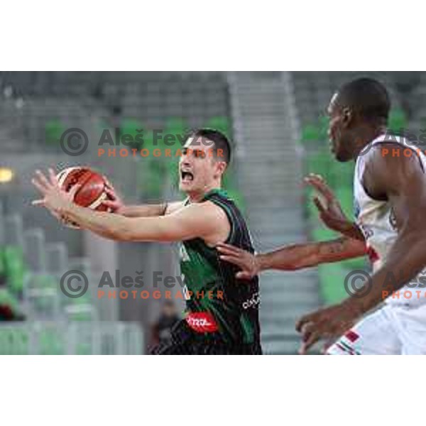 of Petrol Olimpija in action during FIBA Champions League basketball match between Petrol Olimpija and Umana Reyer Venezia in Stozice Hall, Ljubljana on November 7, 2017