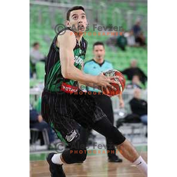 of Petrol Olimpija in action during FIBA Champions League basketball match between Petrol Olimpija and Umana Reyer Venezia in Stozice Hall, Ljubljana on November 7, 2017