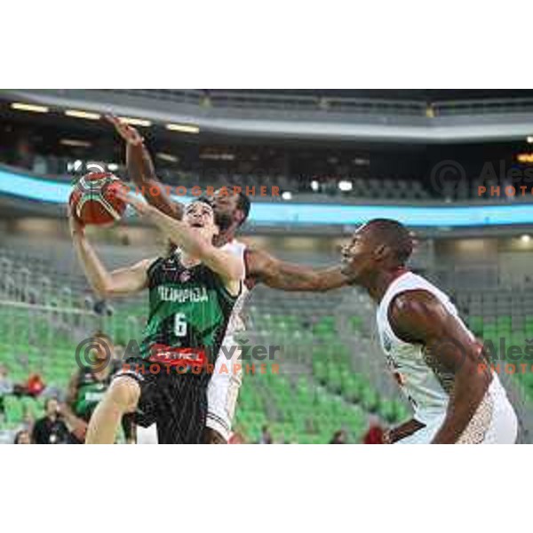 of Petrol Olimpija in action during FIBA Champions League basketball match between Petrol Olimpija and Umana Reyer Venezia in Stozice Hall, Ljubljana on November 7, 2017