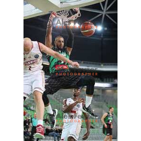 of Petrol Olimpija in action during FIBA Champions League basketball match between Petrol Olimpija and Umana Reyer Venezia in Stozice Hall, Ljubljana on November 7, 2017