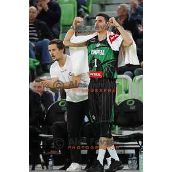 of Petrol Olimpija in action during FIBA Champions League basketball match between Petrol Olimpija and Umana Reyer Venezia in Stozice Hall, Ljubljana on November 7, 2017