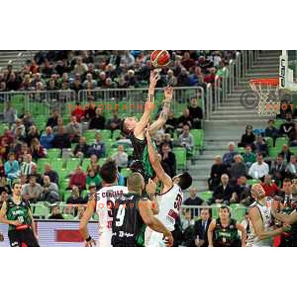 of Petrol Olimpija in action during FIBA Champions League basketball match between Petrol Olimpija and Umana Reyer Venezia in Stozice Hall, Ljubljana on November 7, 2017