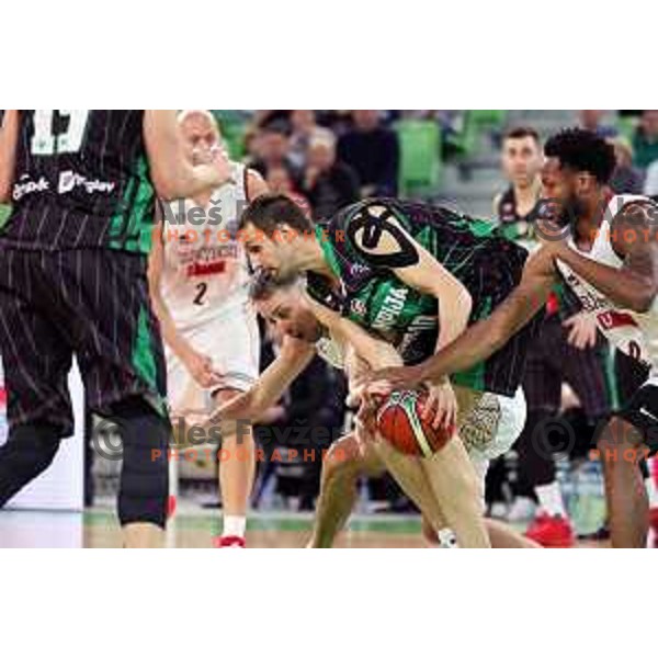 of Petrol Olimpija in action during FIBA Champions League basketball match between Petrol Olimpija and Umana Reyer Venezia in Stozice Hall, Ljubljana on November 7, 2017