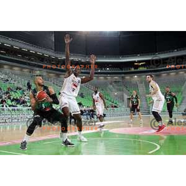 of Petrol Olimpija in action during FIBA Champions League basketball match between Petrol Olimpija and Umana Reyer Venezia in Stozice Hall, Ljubljana on November 7, 2017