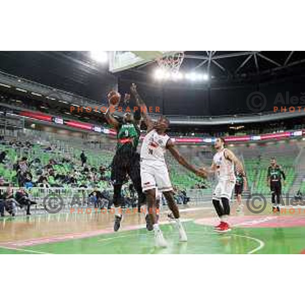 of Petrol Olimpija in action during FIBA Champions League basketball match between Petrol Olimpija and Umana Reyer Venezia in Stozice Hall, Ljubljana on November 7, 2017