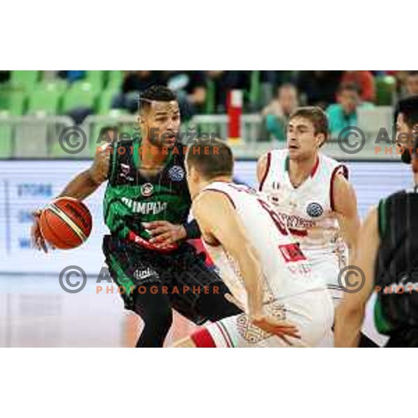 of Petrol Olimpija in action during FIBA Champions League basketball match between Petrol Olimpija and Umana Reyer Venezia in Stozice Hall, Ljubljana on November 7, 2017