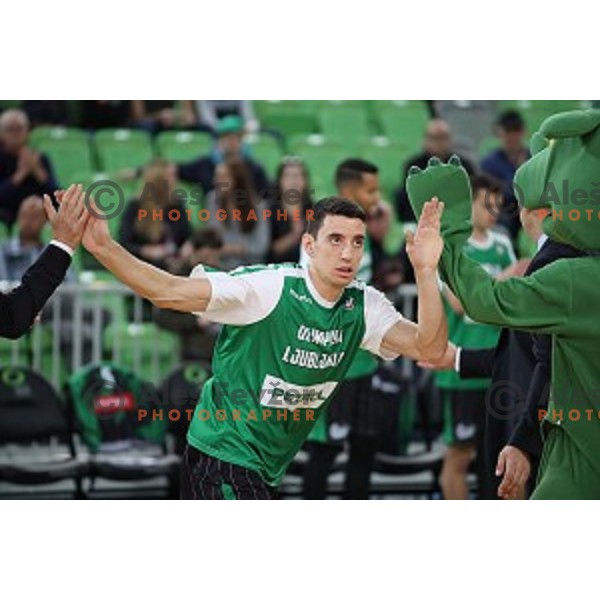 of Petrol Olimpija in action during FIBA Champions League basketball match between Petrol Olimpija and Umana Reyer Venezia in Stozice Hall, Ljubljana on November 7, 2017