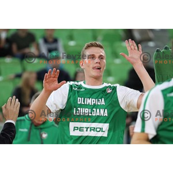 of Petrol Olimpija in action during FIBA Champions League basketball match between Petrol Olimpija and Umana Reyer Venezia in Stozice Hall, Ljubljana on November 7, 2017