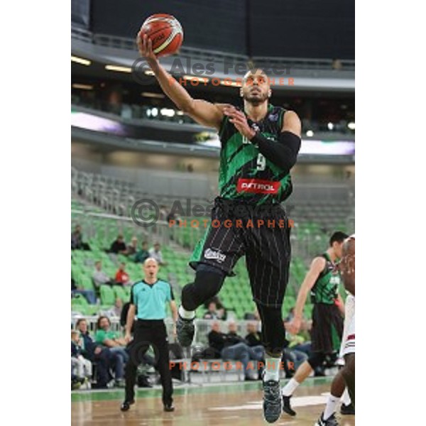 of Petrol Olimpija in action during FIBA Champions League basketball match between Petrol Olimpija and Umana Reyer Venezia in Stozice Hall, Ljubljana on November 7, 2017