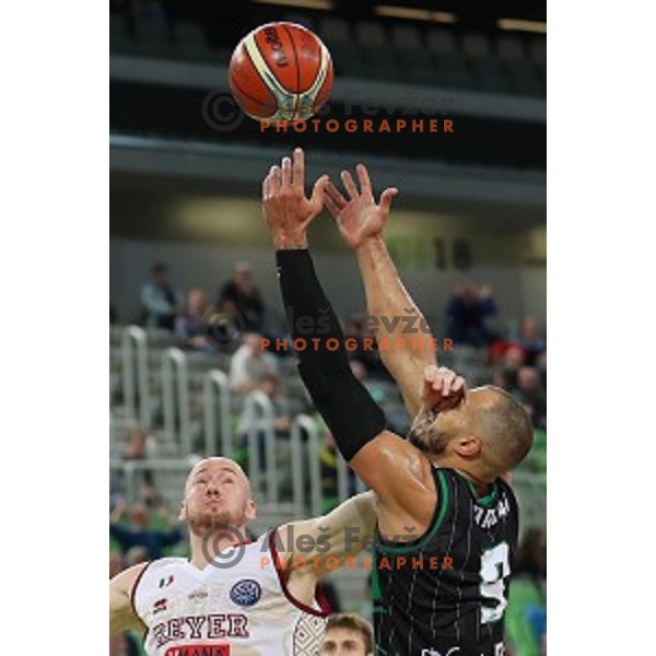 of Petrol Olimpija in action during FIBA Champions League basketball match between Petrol Olimpija and Umana Reyer Venezia in Stozice Hall, Ljubljana on November 7, 2017