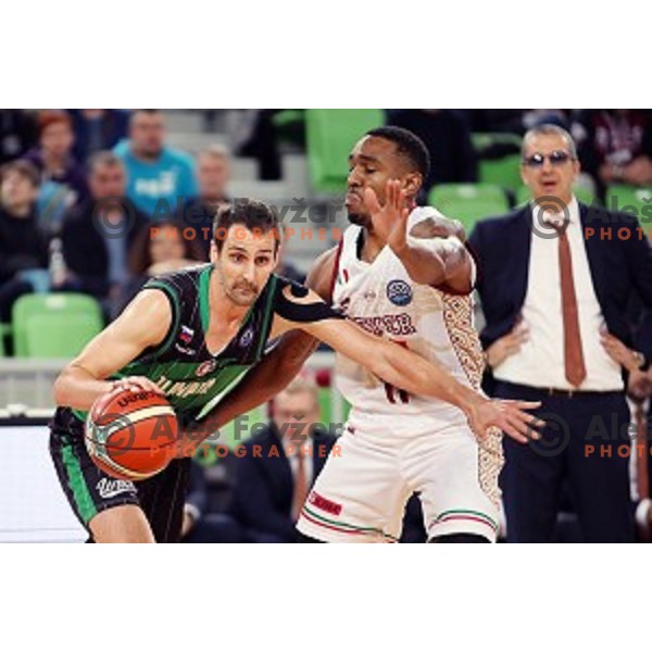 of Petrol Olimpija in action during FIBA Champions League basketball match between Petrol Olimpija and Umana Reyer Venezia in Stozice Hall, Ljubljana on November 7, 2017