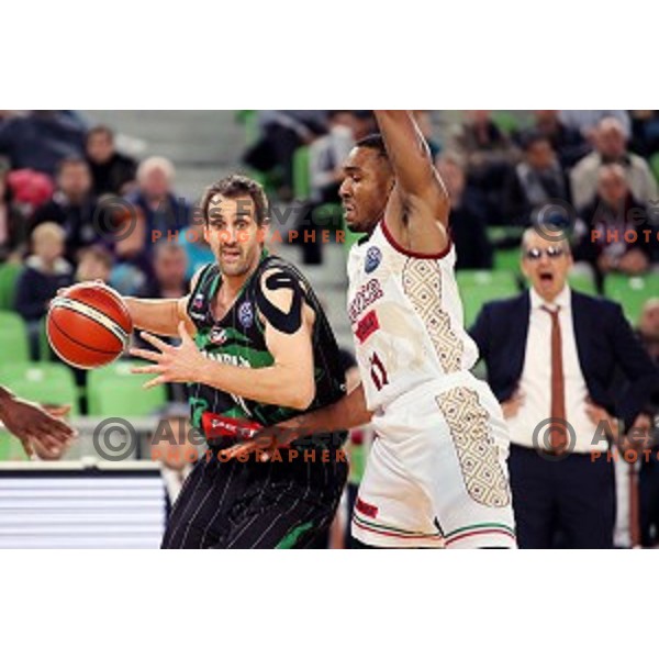 of Petrol Olimpija in action during FIBA Champions League basketball match between Petrol Olimpija and Umana Reyer Venezia in Stozice Hall, Ljubljana on November 7, 2017