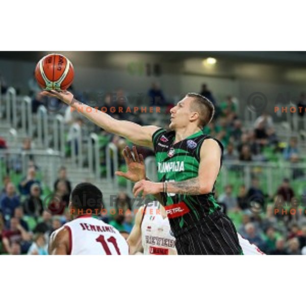 of Petrol Olimpija in action during FIBA Champions League basketball match between Petrol Olimpija and Umana Reyer Venezia in Stozice Hall, Ljubljana on November 7, 2017