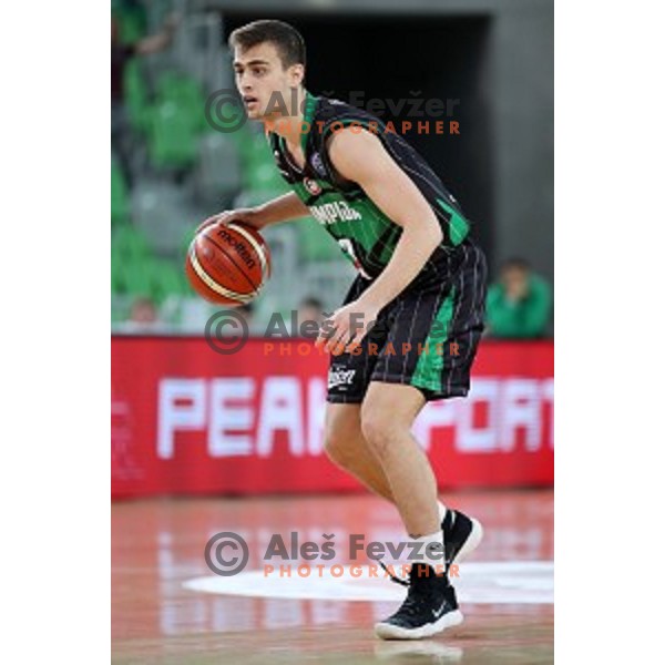 of Petrol Olimpija in action during FIBA Champions League basketball match between Petrol Olimpija and Umana Reyer Venezia in Stozice Hall, Ljubljana on November 7, 2017