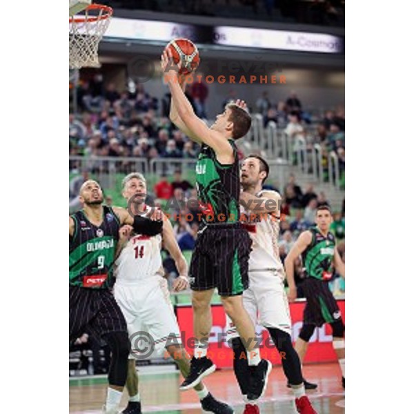 of Petrol Olimpija in action during FIBA Champions League basketball match between Petrol Olimpija and Umana Reyer Venezia in Stozice Hall, Ljubljana on November 7, 2017