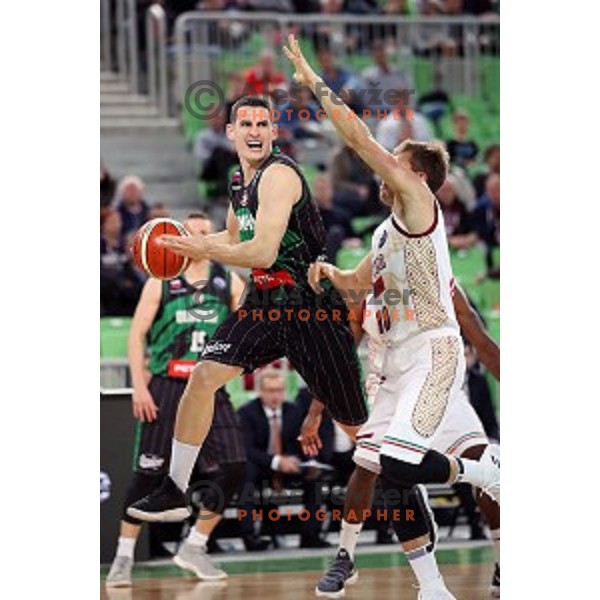 of Petrol Olimpija in action during FIBA Champions League basketball match between Petrol Olimpija and Umana Reyer Venezia in Stozice Hall, Ljubljana on November 7, 2017