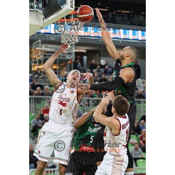 of Petrol Olimpija in action during FIBA Champions League basketball match between Petrol Olimpija and Umana Reyer Venezia in Stozice Hall, Ljubljana on November 7, 2017