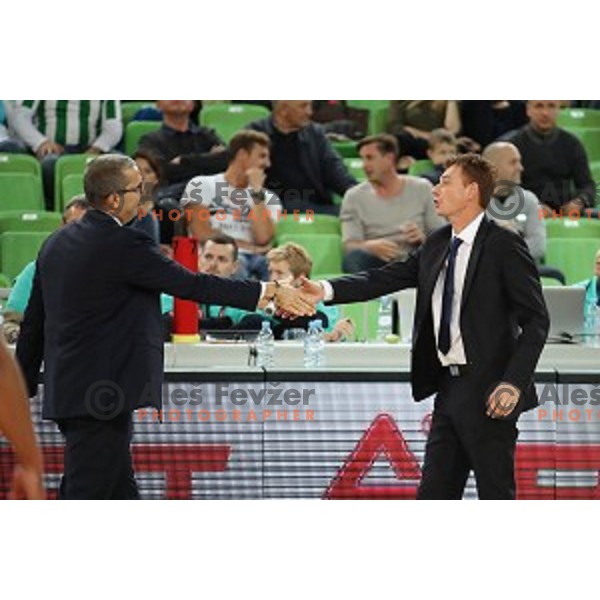 of Petrol Olimpija in action during FIBA Champions League basketball match between Petrol Olimpija and Umana Reyer Venezia in Stozice Hall, Ljubljana on November 7, 2017