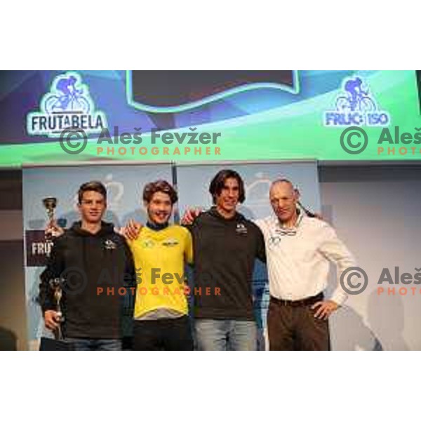 Aljaz Omerzel, Nik Cemazar, Aljaz Jarc and andrej Cimpric at Evening of Cycling Stars with awards for best Slovenian cyclists at Ljubljana Castle, Slovenia on November 9, 2017