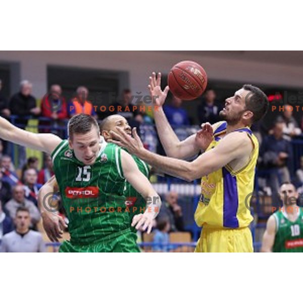 Smiljan Pavic of Sencur GGD in action during Nova KBM league basketball match between Sencur GGD and Petrol Olimpija in Sencur Sports Hall, Slovenia on November 10, 2017