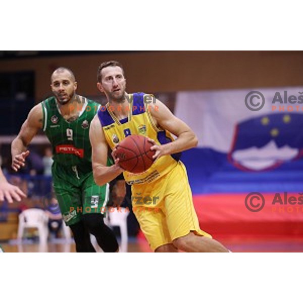 Ramo Rizvic of Sencur GGD in action during Nova KBM league basketball match between Sencur GGD and Petrol Olimpija in Sencur Sports Hall, Slovenia on November 10, 2017