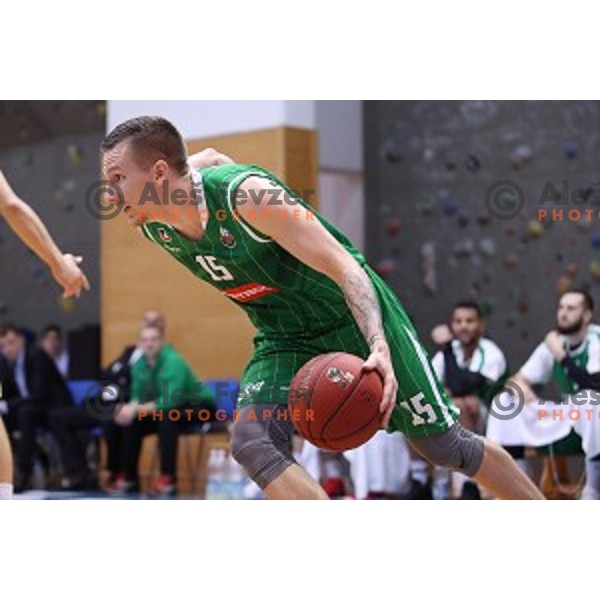 action during Nova KBM league basketball match between Sencur GGD and Petrol Olimpija in Sencur Sports Hall, Slovenia on November 10, 2017