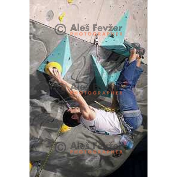 Marcello Bombardi (ITA) climbing during IFSC Climbing World Cup Final in Zlato Polje Hall, Kranj, Slovenia on November 12, 2017