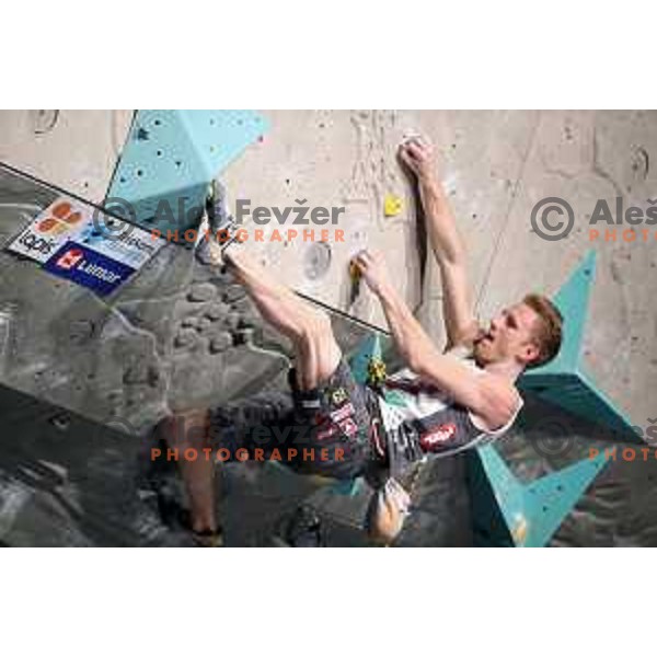 Jakob Schubert (AUT) winner of IFSC Climbing World Cup Men\'s Final in Zlato Polje Hall, Kranj, Slovenia on November 12, 2017
