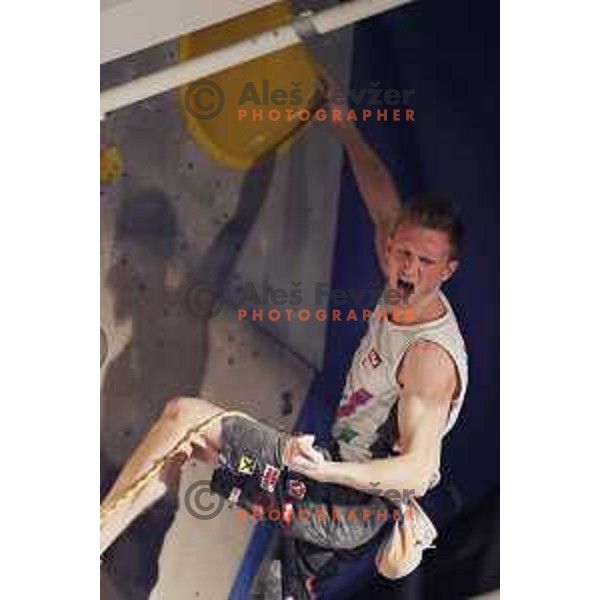 Jakob Schubert (AUT) winner of IFSC Climbing World Cup Men\'s Final in Zlato Polje Hall, Kranj, Slovenia on November 12, 2017
