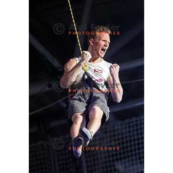 Jakob Schubert (AUT) winner of IFSC Climbing World Cup Men\'s Final in Zlato Polje Hall, Kranj, Slovenia on November 12, 2017