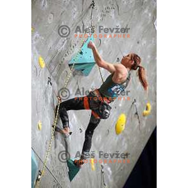 Mina Markovic (SLO) climbs during IFSC Climbing World Cup Final in Zlato Polje Hall, Kranj, Slovenia on November 12, 2017