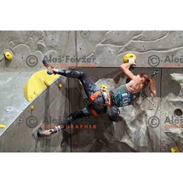 Mina Markovic (SLO) climbs during IFSC Climbing World Cup Final in Zlato Polje Hall, Kranj, Slovenia on November 12, 2017