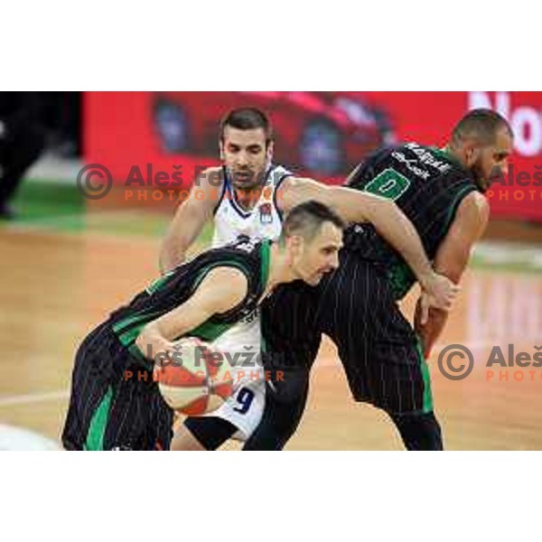 Domen Lorbek of Petrol Olimpija in action during ABA league basketball match between Petrol Olimpija and MZT Skopje Aerodrom in SRC Stozice, Ljubljana on November 12, 2017
