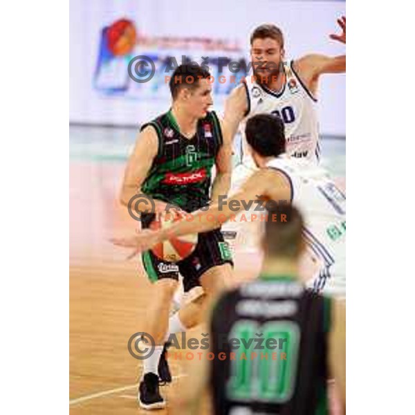 Jan Span of Petrol Olimpija in action during ABA league basketball match between Petrol Olimpija and MZT Skopje Aerodrom in SRC Stozice, Ljubljana on November 12, 2017