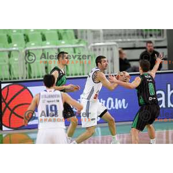 Domen Lorbek of Petrol Olimpija in action during ABA league basketball match between Petrol Olimpija and MZT Skopje Aerodrom in SRC Stozice, Ljubljana on November 12, 2017