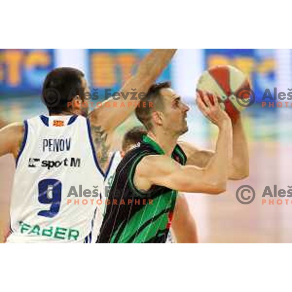 Domen Lorbek of Petrol Olimpija in action during ABA league basketball match between Petrol Olimpija and MZT Skopje Aerodrom in SRC Stozice, Ljubljana on November 12, 2017